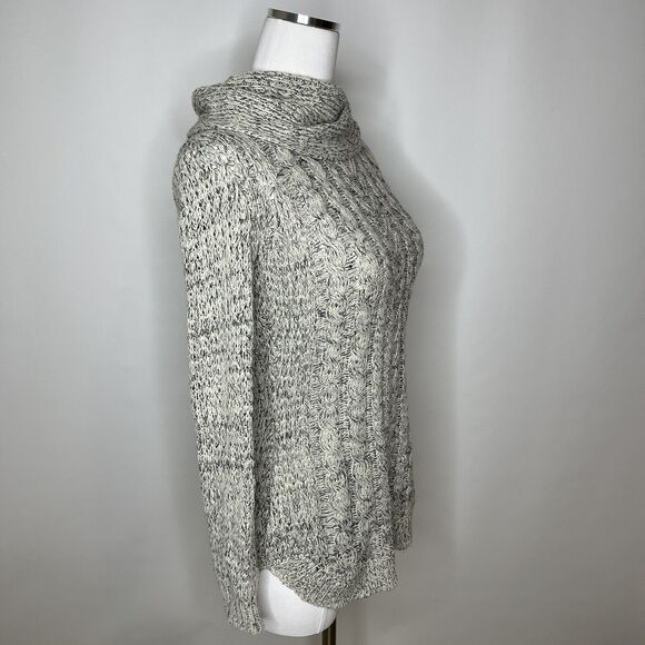 RD Style Women's L/S Harriette Cowl Neck Sweater Small Off-White Black - Picture 2 of 8